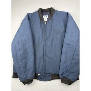 Vintage Bulwark FR Flame Resistant Bomber Jacket Blue Men's XL Made in USA